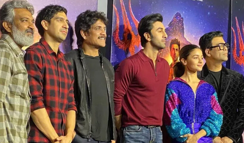 Ranbir Kapoor, Alia Bhatt, Nagarjuna join SS Rajamouli for Brahmastra poster launch in Hyderabad; PICS