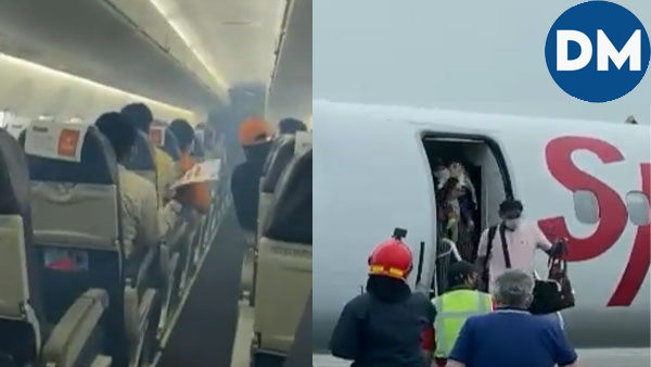 Spice-Jet plane landed safely at Hyderabad airport after smoke billows in cabin