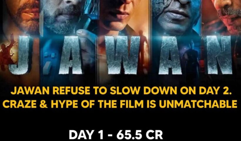 Day 1 box office revenue for JAWAN was 65.5 cr. Day 2 - 46.23 cr GBOC: 131.84 crores in Hindi; NBOC: 111.73 crores